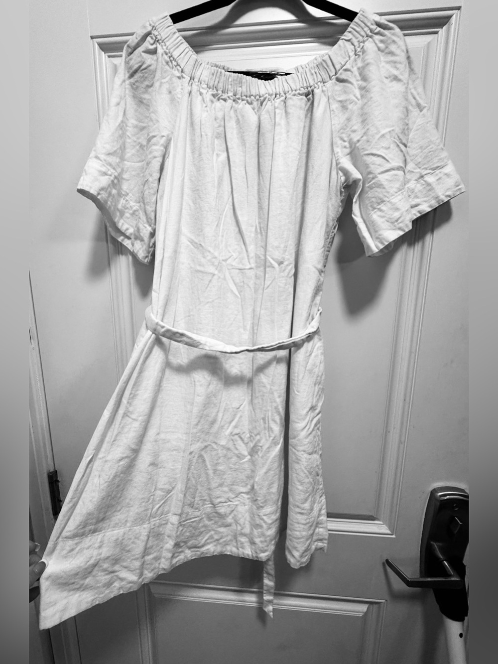 Banana Republic White Belted Dress